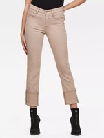 G-Star, Damen Jeans Straight, Noxer 4311 Moto High Straight Wmn, Beige, W27 L32