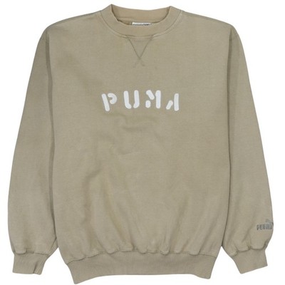 Puma Herren Beige 2XL Pullover Sweatshirt Rundhals Logo Grafik