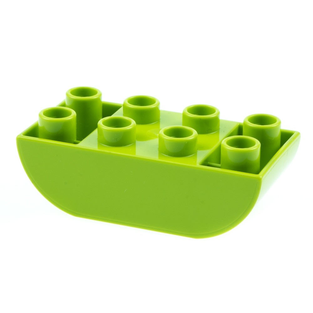 1x Lego Duplo Roof Tile 2x4 Lime Green Inverted Brick Curved 6004979 98224