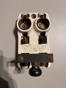 Antique Porcelain Knife Switch with Fuse Holders – Vintage Electrical