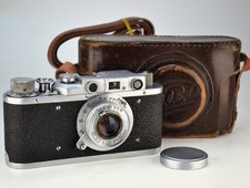 FULLY SERVICED WITH NEW CURTAINS USSR "FED-1" RF CAMERA FED LENS f3.5/50 2