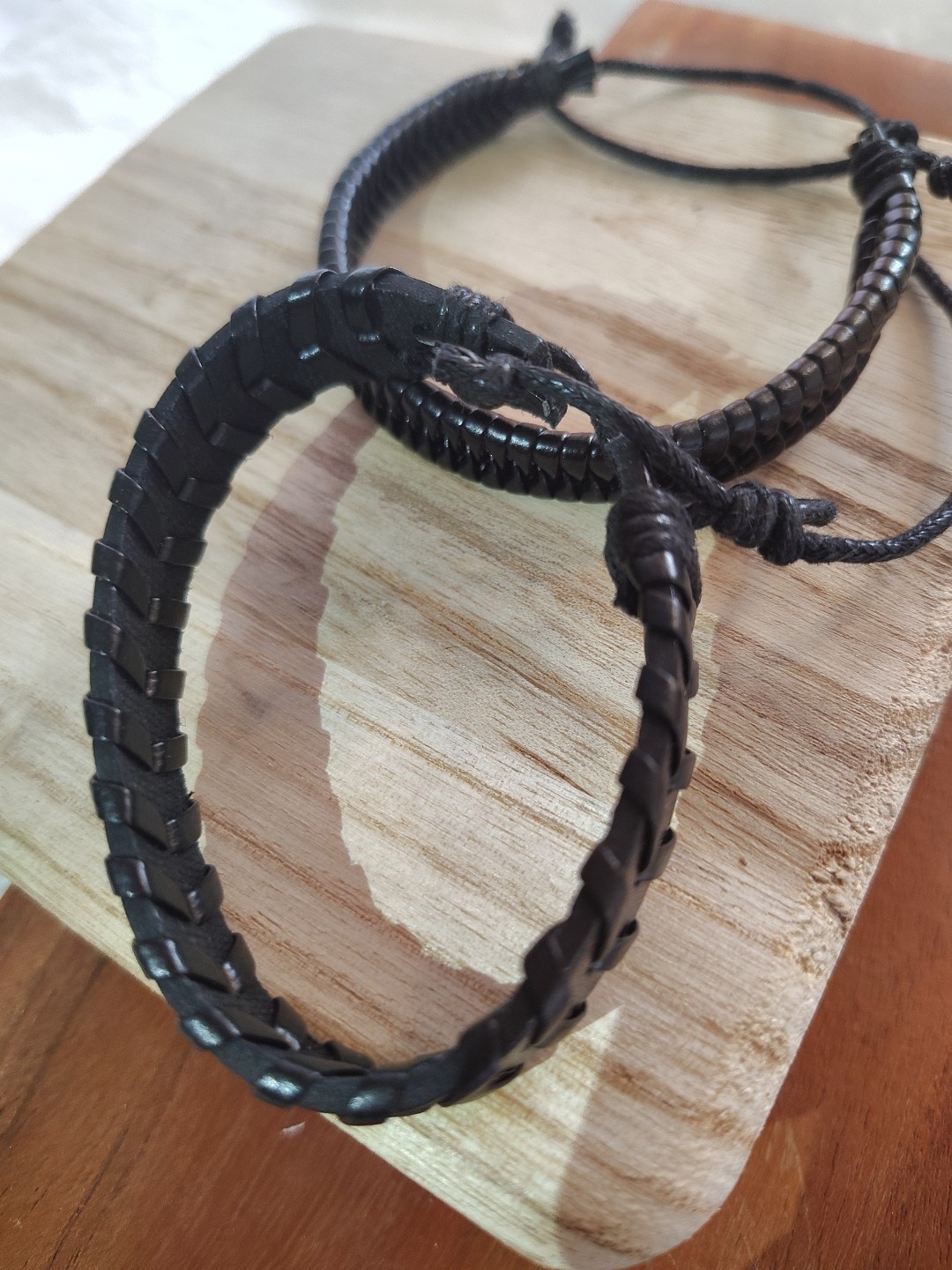 2 PC Braided Pull String Bracelets,  Leather Like… - image 11