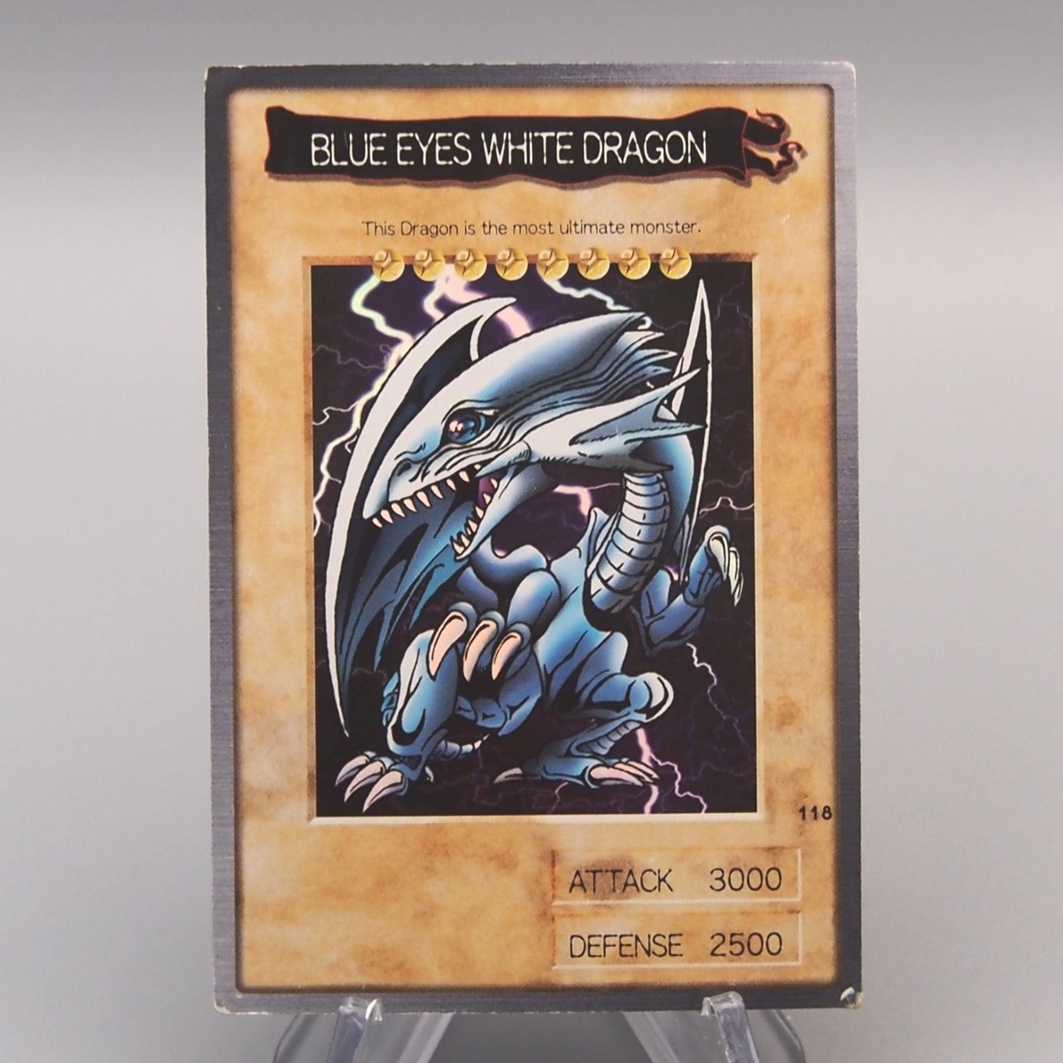 Yu-Gi-Oh BANDAI Blue Eyes White Dragon Super Rare 1998 #118 EX-VG