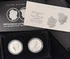 2023 S MORGAN AND PEACE REVERSE PROOF SILVER DOLLAR 2-COIN SET GEM+ OGP/COA
