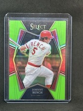 2022 Panini Select Premier Level Neon Green Prizm /99 Johnny Bench #125 HOF A1