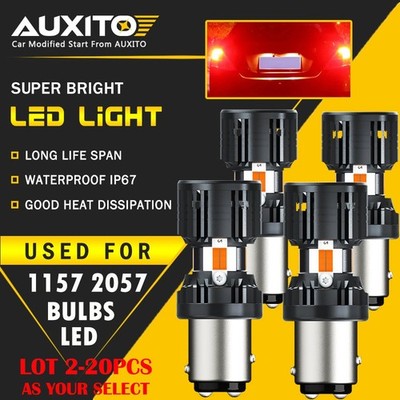 2-20X AUXITO 1157 2057 LED Brake Stop Tail Light Bulbs Red Super Bright 4KP8 EOA