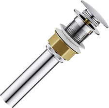 Bathroom Sink Drain w/Strainer Basket and Pop-Up Drain Stopper Set No Overflow