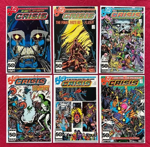 CRISIS ON INFINITE EARTHS 6-8-9-10-11-12 -DC Comics -Death of Flash- F/VF -VF/NM