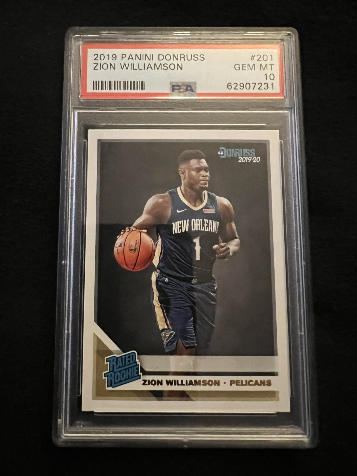 Zion Williamson 2019 Panini Donruss #201 New Orleans Rated Rookie PSA 10 Gem Min