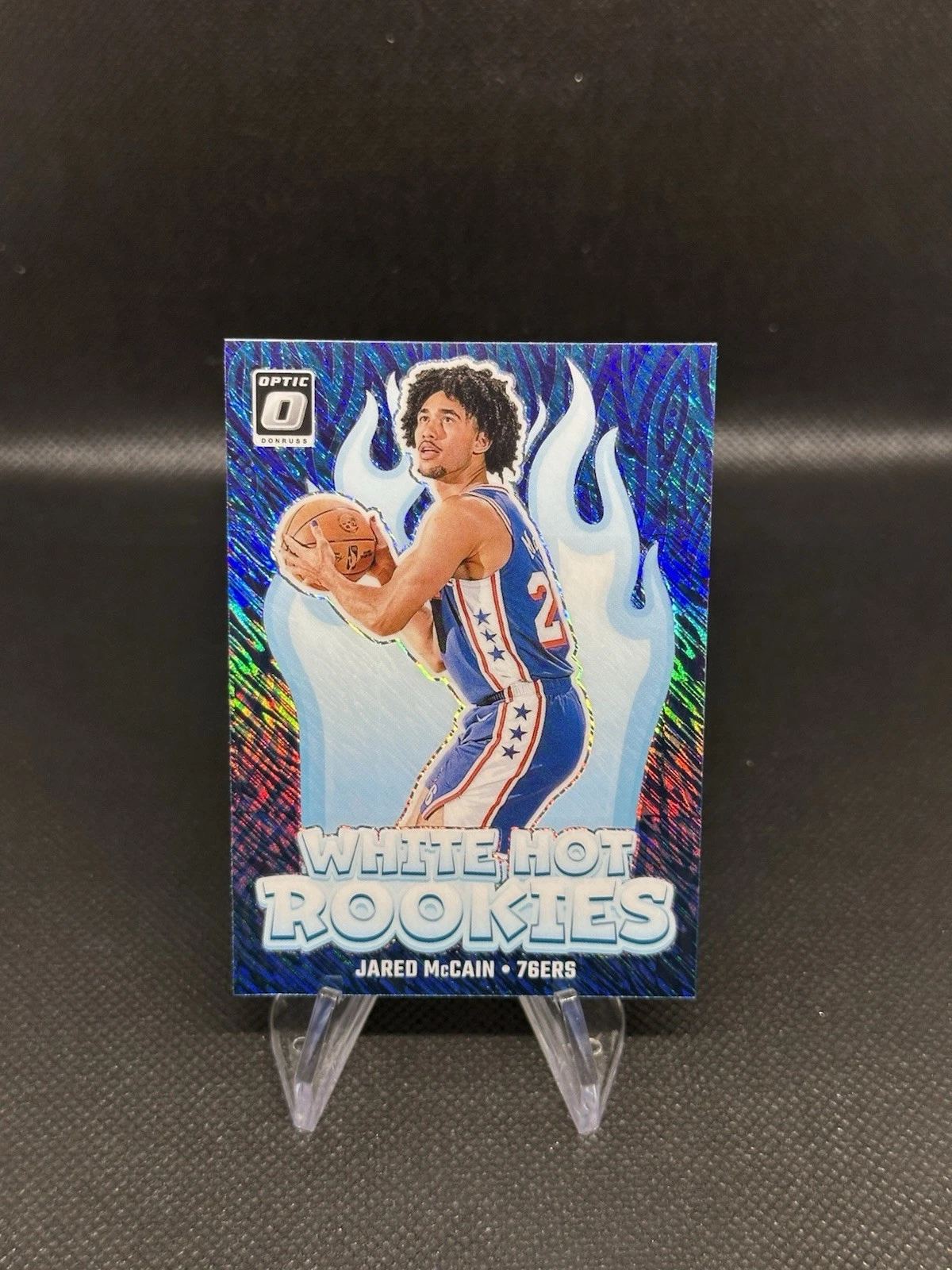 2024-25 Donruss Optic #2 Jared Mccain RC White Hot Rookies Purple Shimmer Card