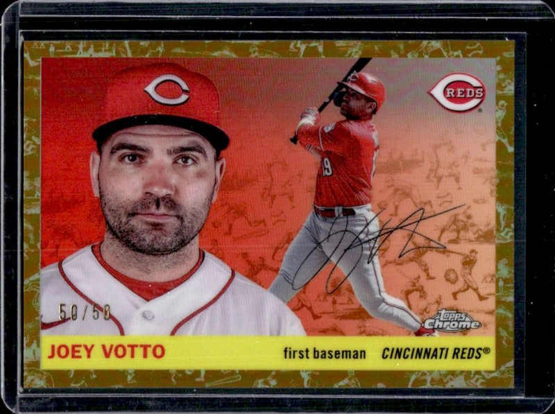 2025 Topps Chrome Platinum Joey Votto Toile Cream/Gold Refractor #/50 Reds
