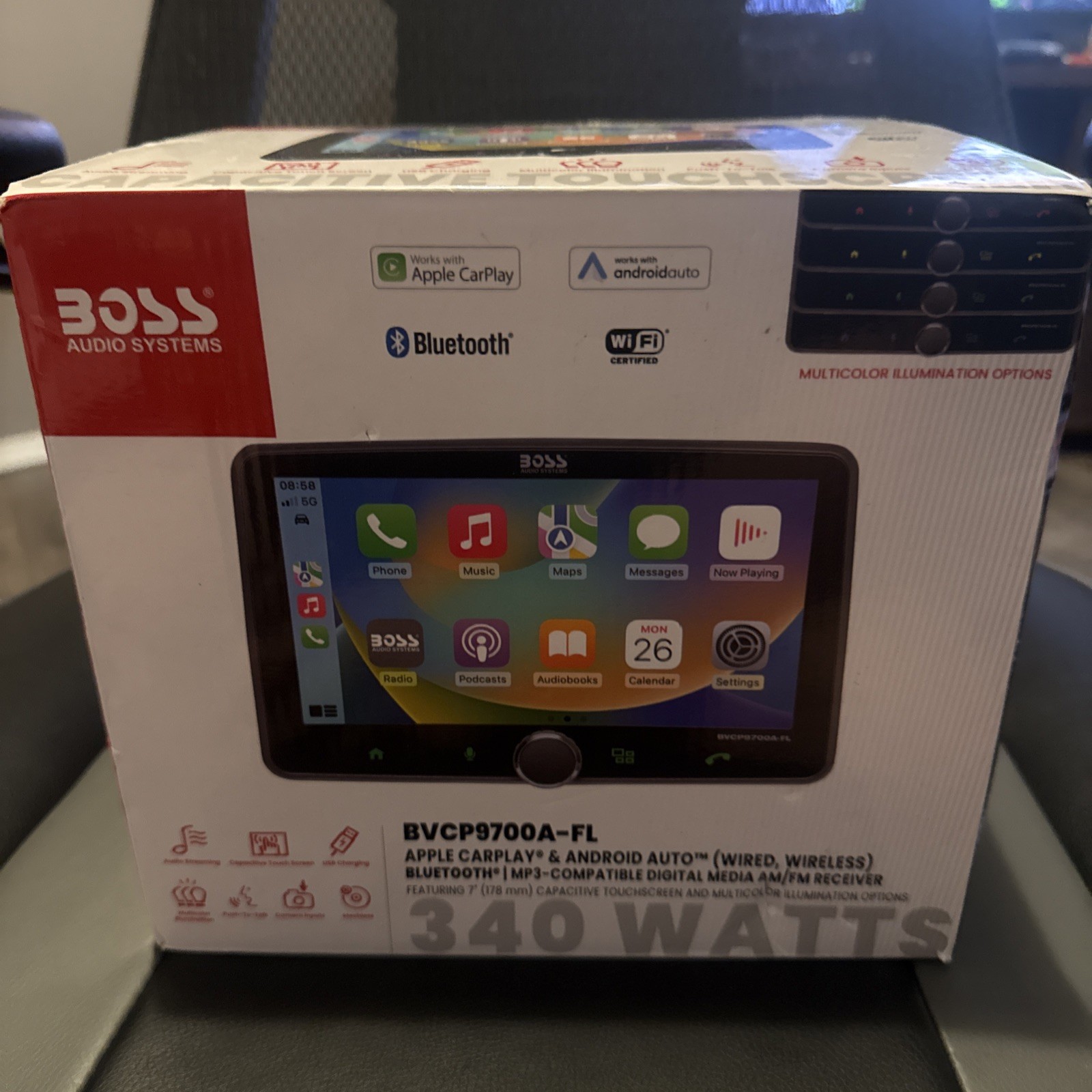 S Bvcp9700a Fl Single Din Car Stereo Wireless Apple Carplay New