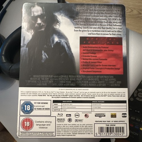 The Crow Blu-ray Steelbook Brandon Lee Alex Proyas Brand New - Picture 2 of 3