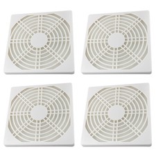 120mm PC Fan Dust Filter Cover Square White Plastic 4 Pcs