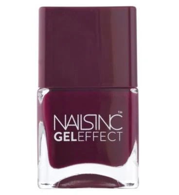 Nails inc Gel effect Kensington high street Nail Polish Deep wine red burgandy
