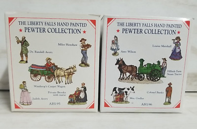 2~ Liberty Falls AH195 & AH196 Miniature Pewter Figurines & Accessory Sets 1999