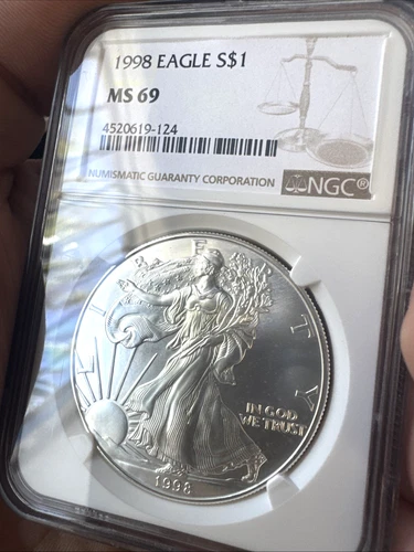 1998 $1 American Silver Eagle NGC MS 69