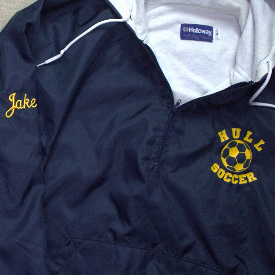 VTG Holloway Windbreaker Jacket Hoodie Hull Soccer 90s Large eBay