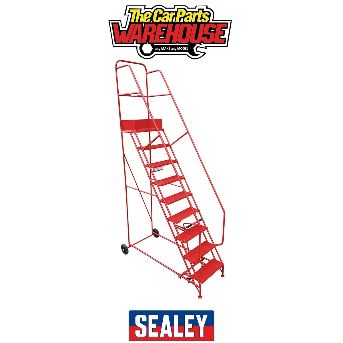 Sealey MSS09 Mobile Safety Steps 9-Tread / Ladder / Platform