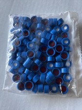 Restek 26579, 9mm JGF Roy Blue PTFE/Silicon w/Slit Short Screw Cap, 100/PK