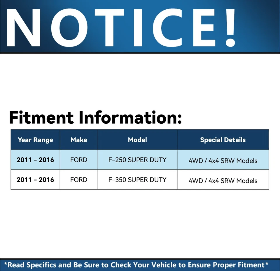 4WD Front Wheel Bearings Hubs for 2011 - 2016 Ford F-250 F-350 Super Duty SRW - Image 2 of 4