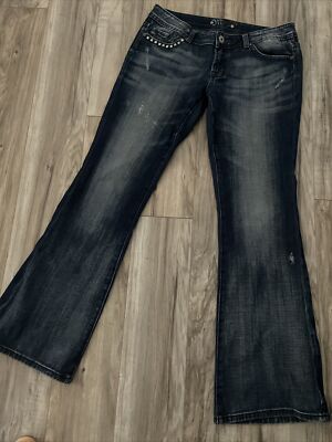 Miss Me Low Rise Studded Embellished Bootcut Jeans Women's Size 29