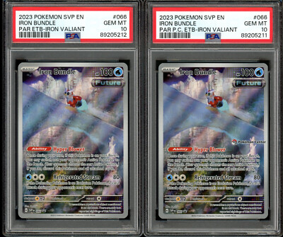 Pokemon Iron Bundle Paradox Rift PM Center & Regular ETB Promo #066 PSA 10  Seq. | eBay