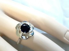 Blue Lab Sapphire Size 6 Ring 925 Sterling Silver Swirl 1.50ct USA Made