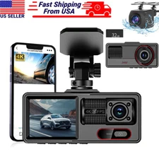 4K Dash Cam Front and Rear Dual Dash Camera 1080P WIFI & GPS With 32GB SD Card