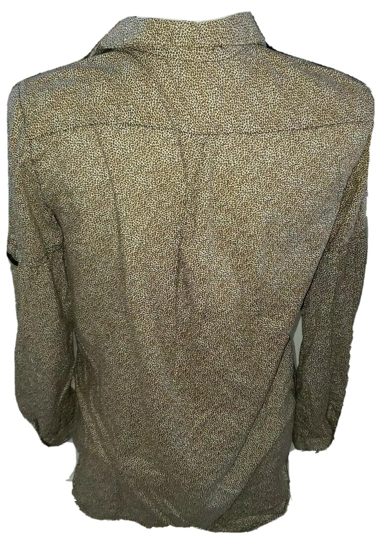 Zara Basic Women’s Leopard Blouse Long Sleeve But… - image 4