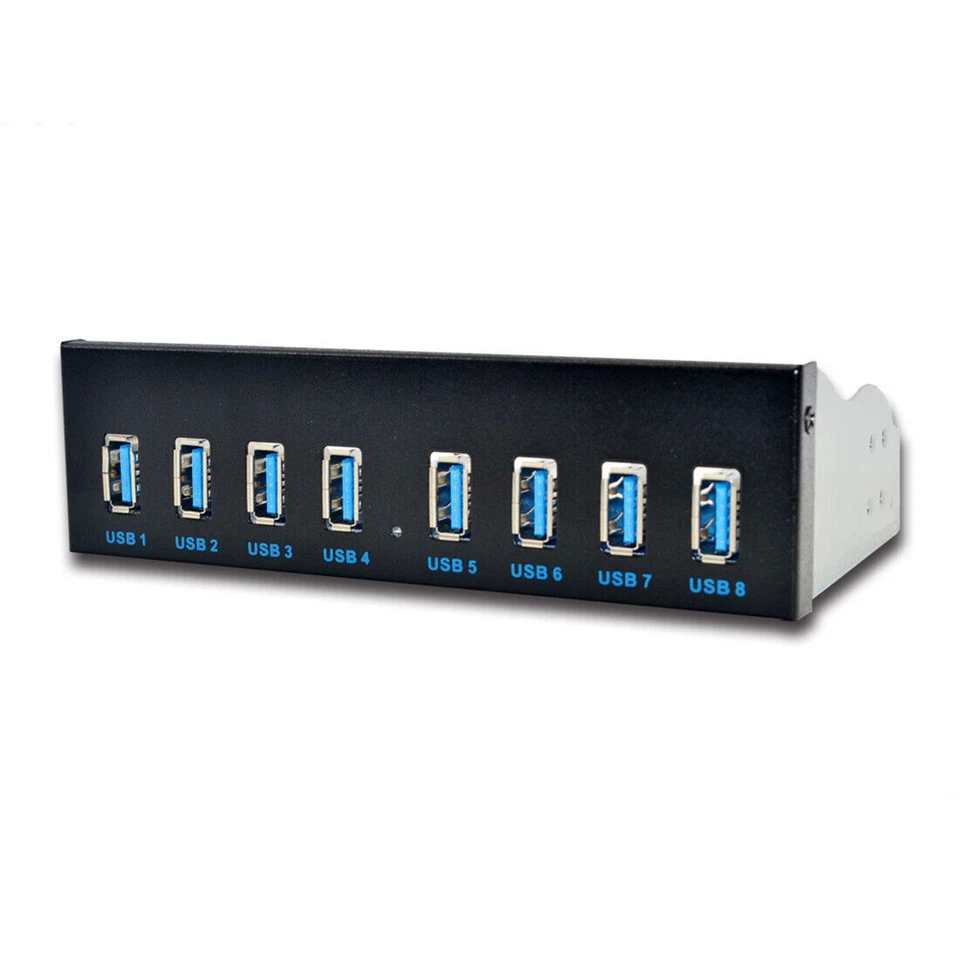 ITHOO 5,25"-Optisches Laufwerk Frontpanel HUB Dual Core 19PIN auf 8 USB3.0-Ports - Bild 3 von 4