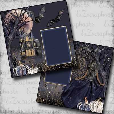 Enchanted Night Redhead - 2 Premade Scrapbook Pages - EZ Layout 5658