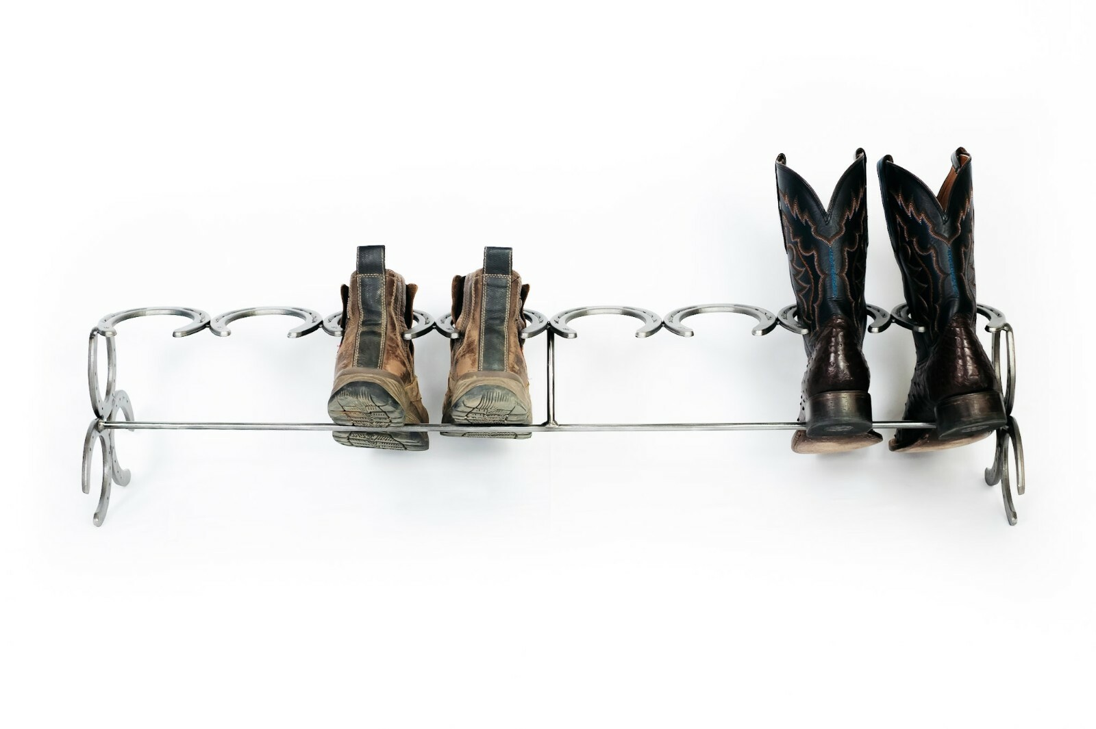 Handmade Horseshoe Boot Rack - 4 Pairs - The Heritage Forge | eBay