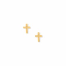 Gold-Plated Cross Stud Earrings 925 Sterling Silver