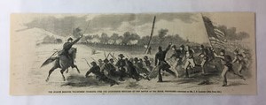 1862 magazine engraving~ EIGHTH MISSOURI VOLUNTEERS, BATTLE OF PEA RIDGE, TN