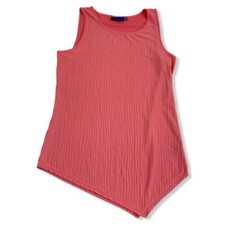 Apt. 9 Pink Sleeveless Blouse Tank Top Shirt Tunic Shark Bite Size M Stretch
