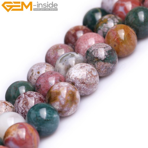 Multicolor Ocean Jasper Natural Gemstones Round Beads For Jewelry Making 15" AU - Foto 20 di 24