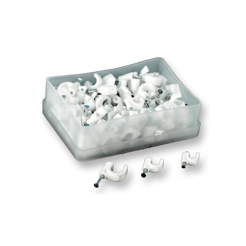 Câble Clips Blanc 100 Paquet pour 3.5mm Rond Câble - Picture 1 of 1