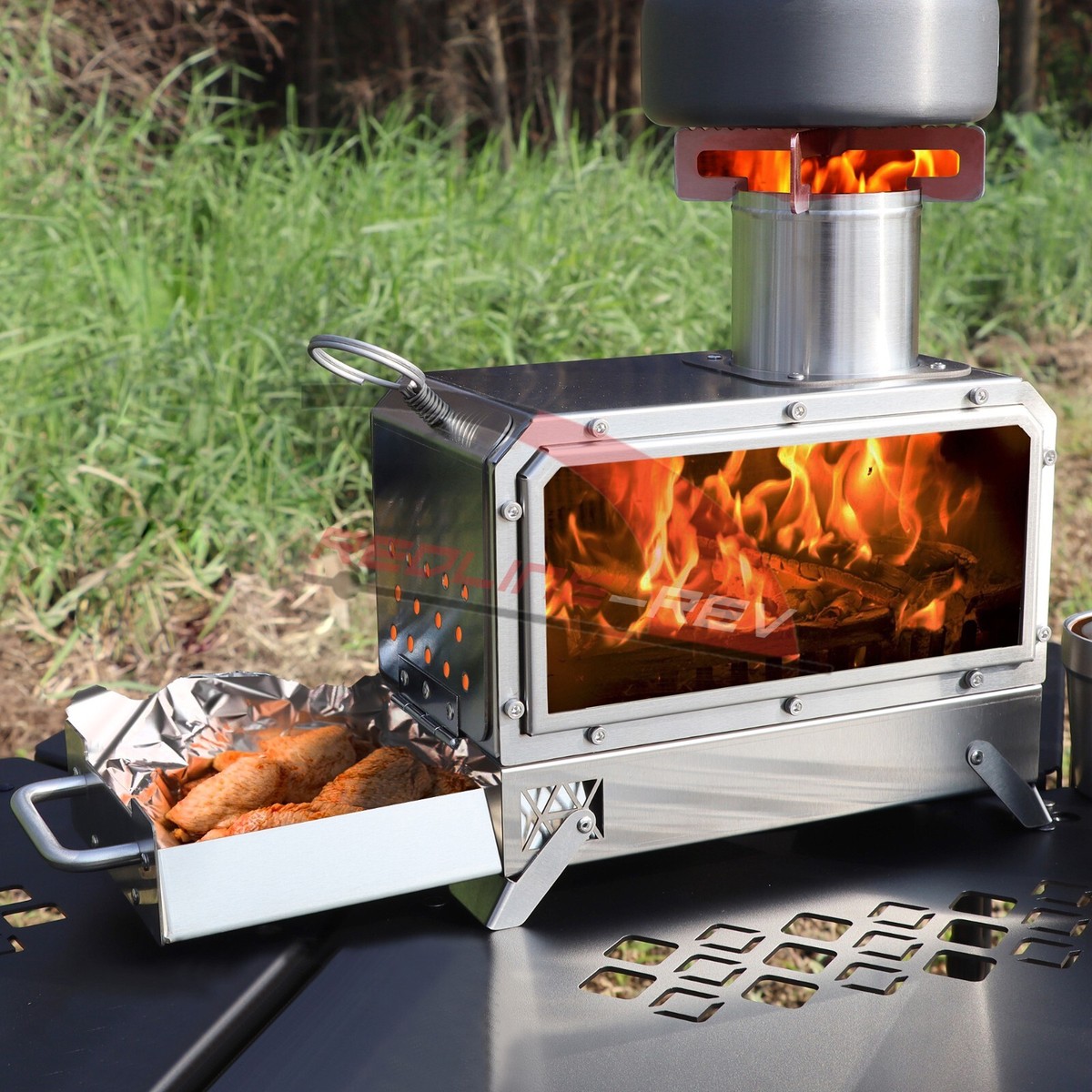 Covered Best Outdoor Wood Burning Stove Portable Stainless Steel