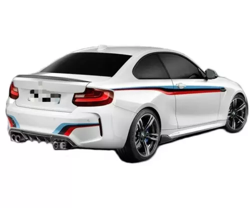 Tricolor Racing Stripe Car Side Sticker For BMW M Performance Rear Bumper Decal - Picture 3 of 10