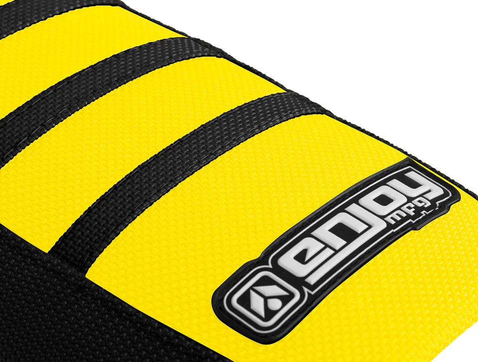 2000 2023 SUZUKI RM 65 DRZ 110 Gripper Seat Cover Blk-Yell-Blk RIBS #71 - Image 3 of 4