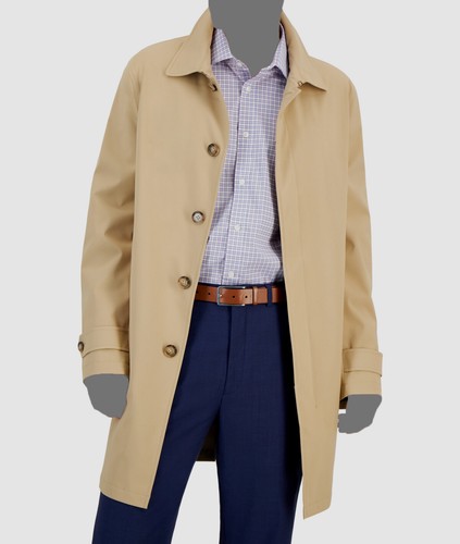 Lauren Ralph Lauren Men's Beige Solid Classic Stanza Rain Coat Size 40R