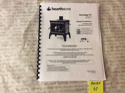Hearthstone Heritage 8024 Catalytic Wood stove Operation Owner's manual ...