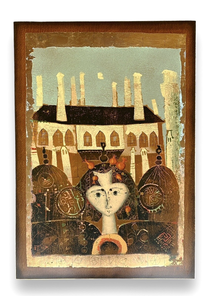 Mersad Berber woodcut Pocitelj 1968 Bosnia and Herzegovina | eBay