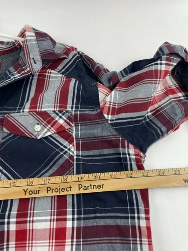 Eighty Eight Shirt Men's Size XL Black Red Plaid Two Front Pockets Button Up - Picture 4 of 6