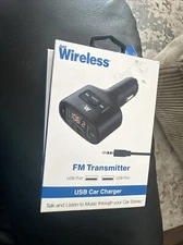 Just Wireless FM Transmitter & Dual USB Charging Port Car Charger - Black