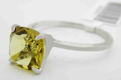 ECHTER 1,38 kt GELBTOPAS RING 10 K WEISSGOLD - kostenlose Zertifikat Bewertung