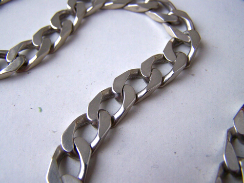 SUPERB 925 SOLID STERLING SILVER 22" 56CM FLAT CURB LINK CHAIN NECKLACE HEAVY - Picture 7 of 13