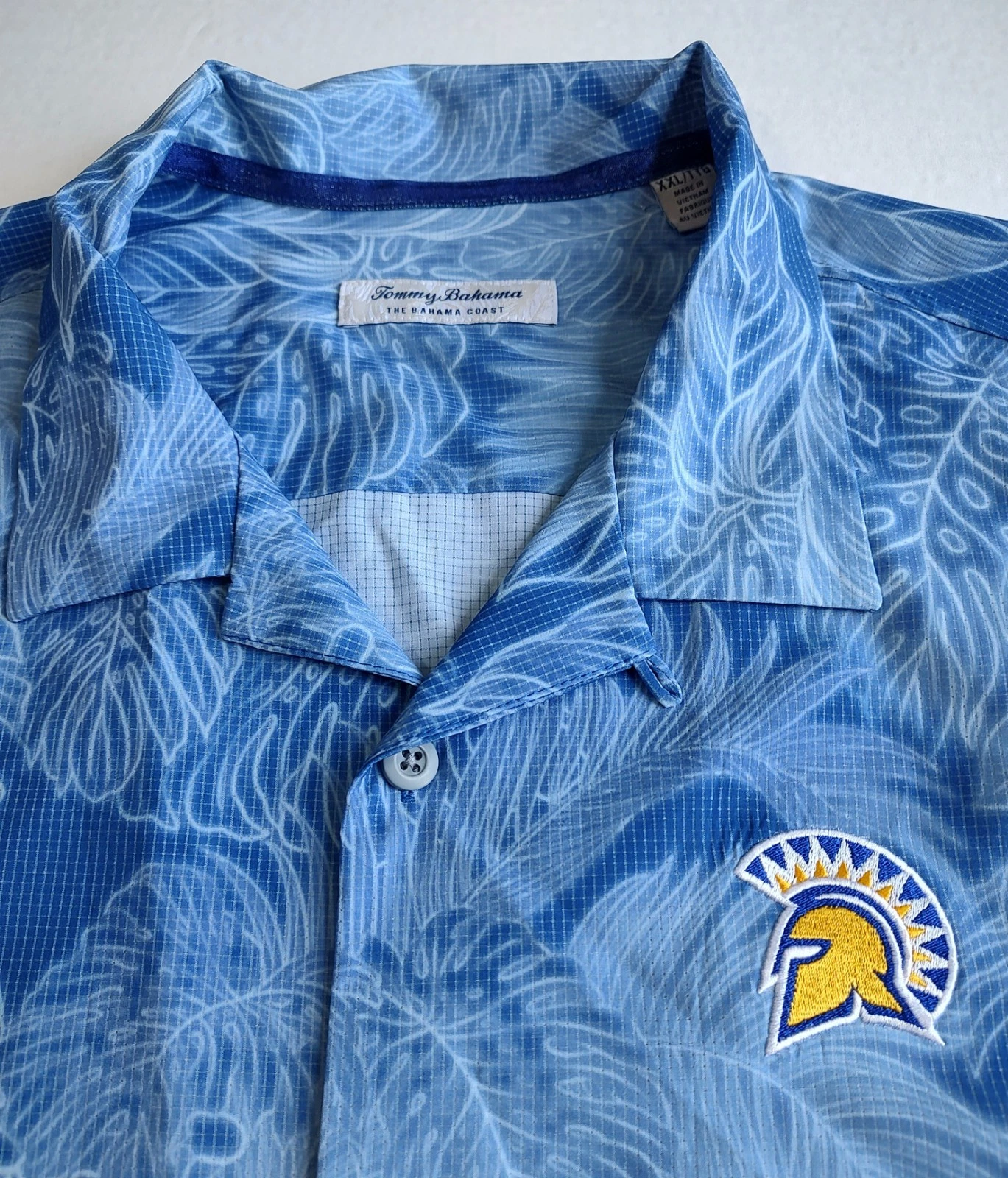 San Jose St Spartans Tommy Bahama Island Zone Shirt Mens XXL Blue Floral Print