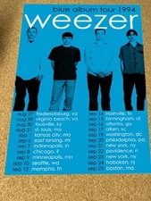 Weezer 1994 Blue Album North American Tour Dates Promo Poster 12"x18"